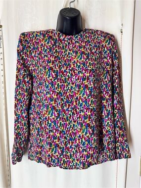 Vintage Adrianna Papell Abstract Blouse